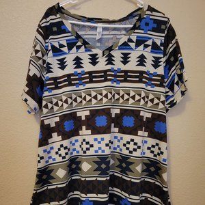 LuLaRoe 3XL Short Sleeved Patterned Top